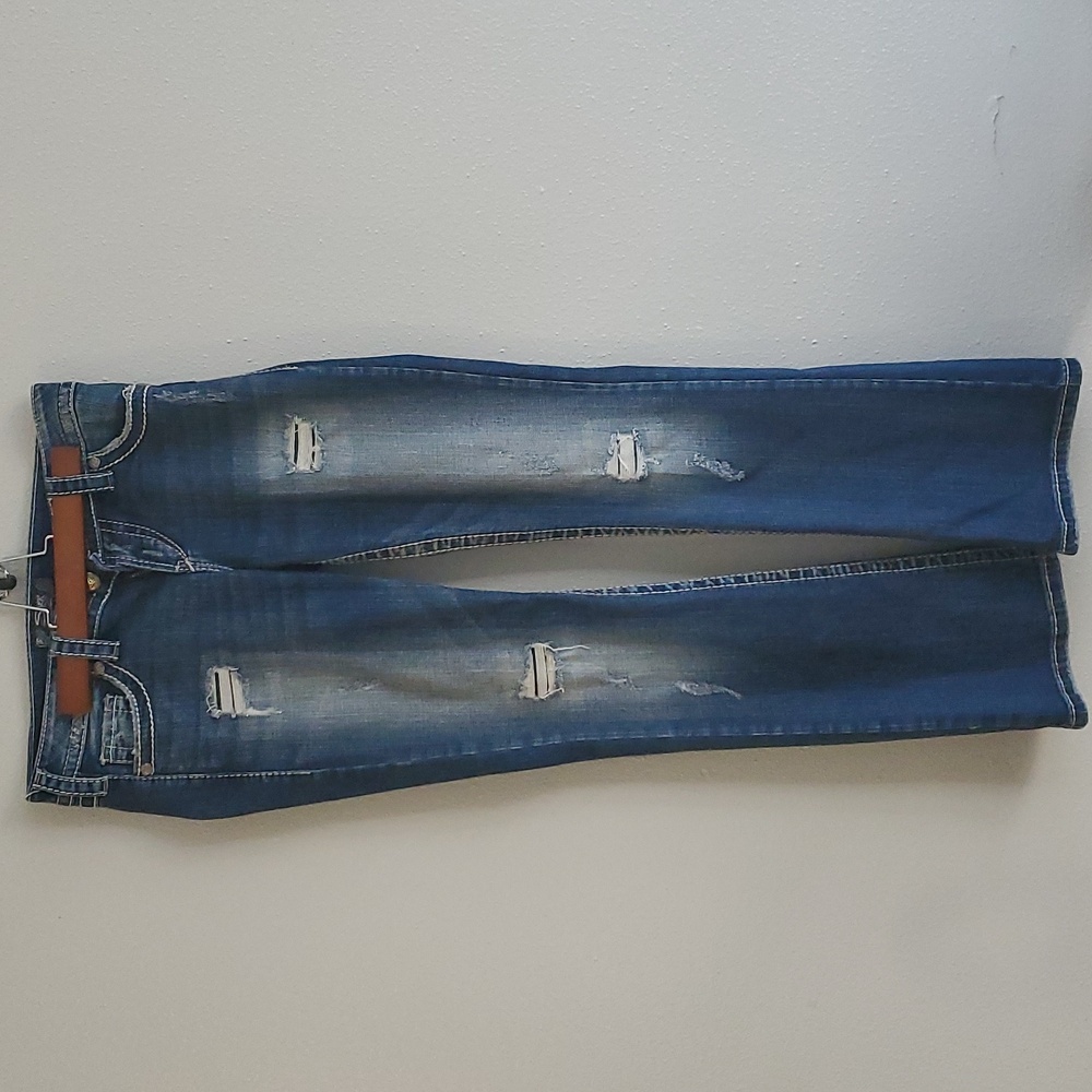 Silver Pioneer Bootcut  Distressed  Denim Jeans  Size  27/31